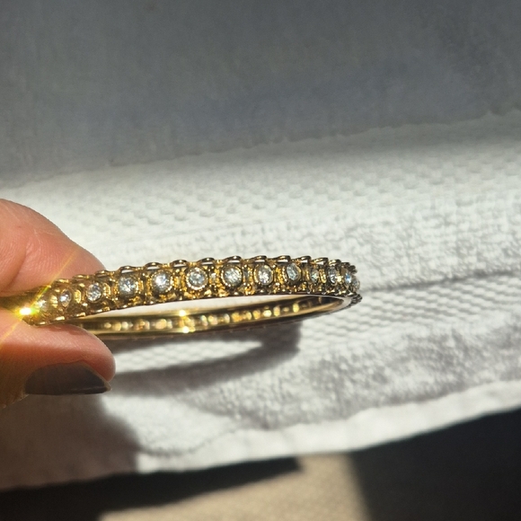 Elegant Gold-Tone Bangle & Rhinestone Bangle - Picture 4 of 8